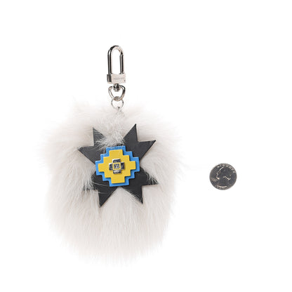 Louis Vuitton Fur Graphic Flower Bag Charm White 2 of 2