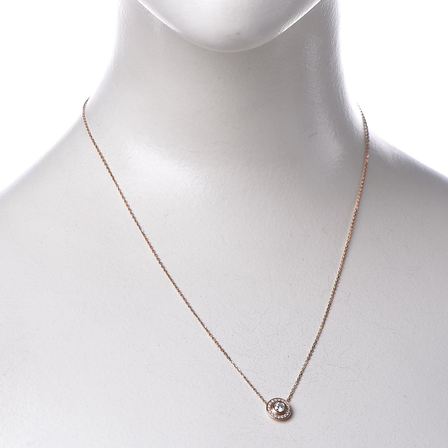 18K Pink Gold Diamond D'Amour Pave Necklace