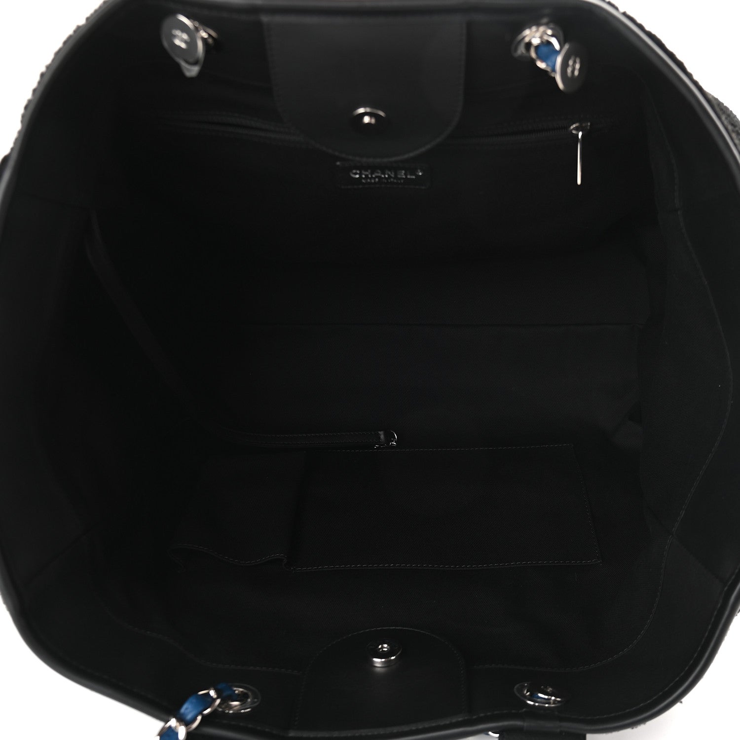 Chanel Shearling Large Deauville Tote Black 5 of 9