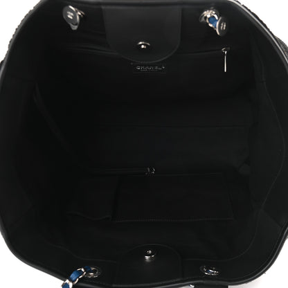 Chanel Shearling Large Deauville Tote Black 5 of 9