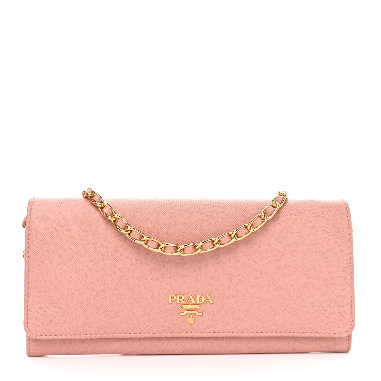 Prada Saffiano Wallet on Chain Pink 1 of 9