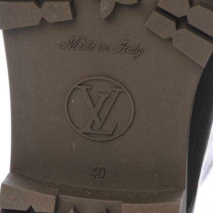 Louis Vuitton Rubber Embossed Monogram Drops Flat Half Boots 40 Kaki 6 of 14