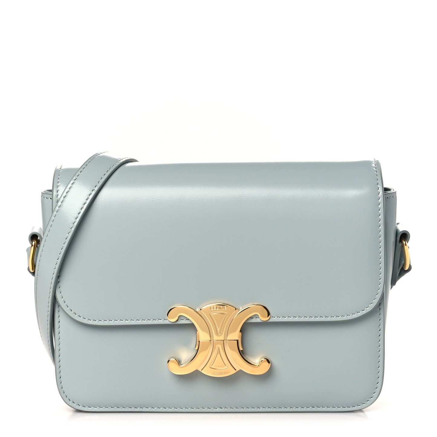 Shiny Calfskin Teen Triomphe Blue Gray