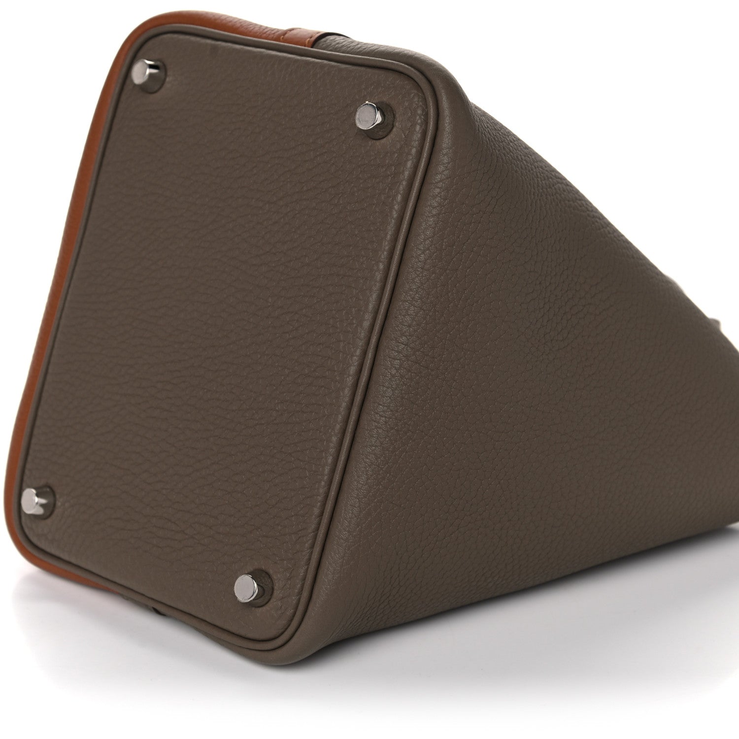 Hermes Taurillon Clemence Casaque Picotin 18 PM Gold Etain Nata 8 of 9