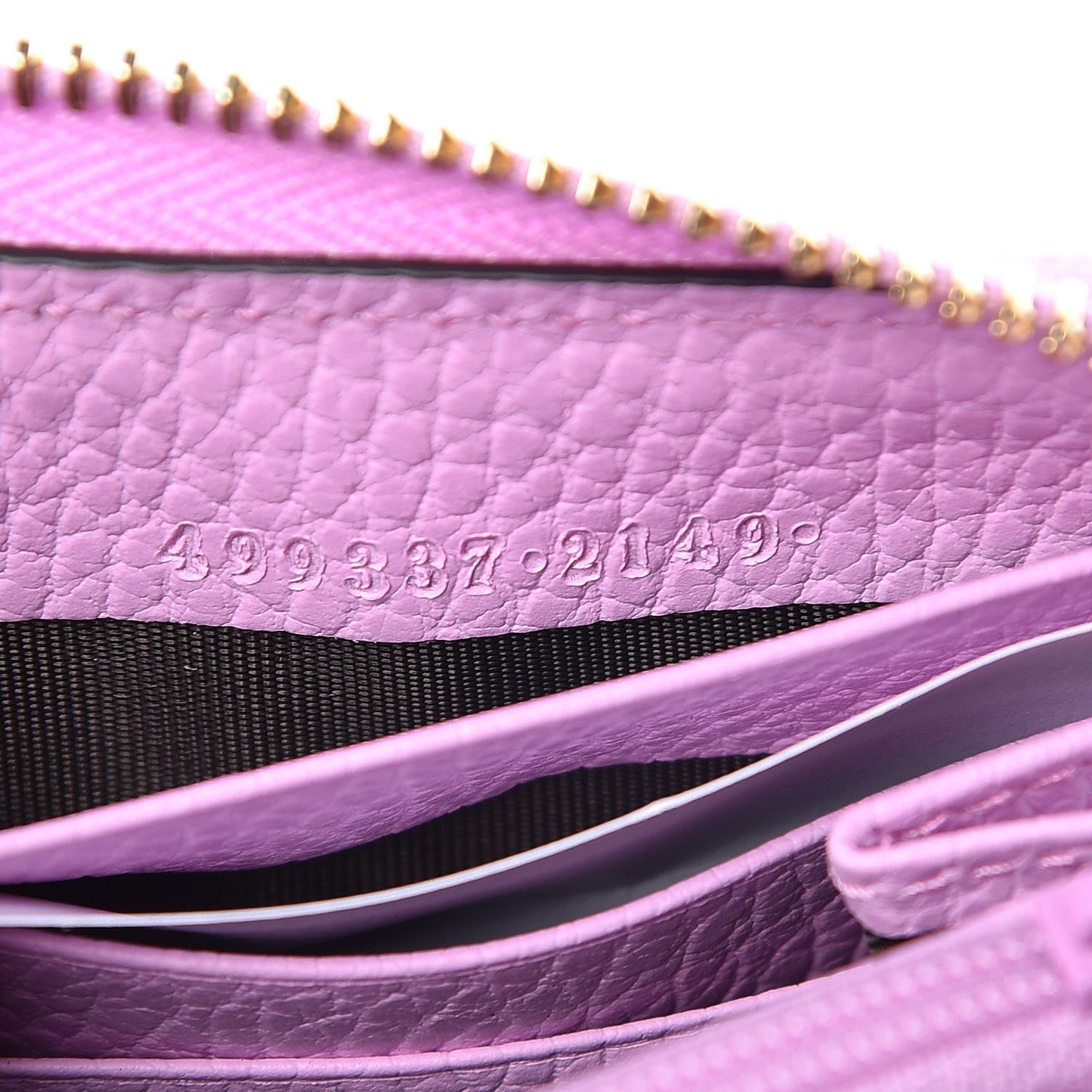 Dollar Calfskin GG Marmont Bosco Zip Around Wallet Malva