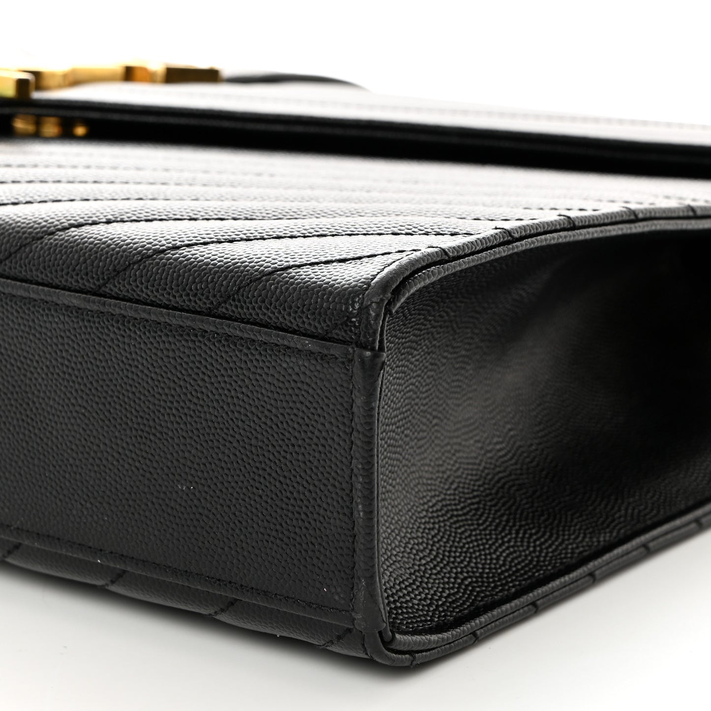 Grain De Poudre Matelasse Chevron Large Monogram Satchel Black