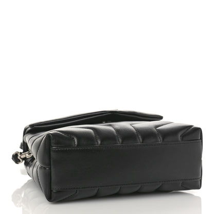 Saint Laurent Calfskin Y Quilted Monogram Toy Loulou Crossbody Bag Black 3 of 8