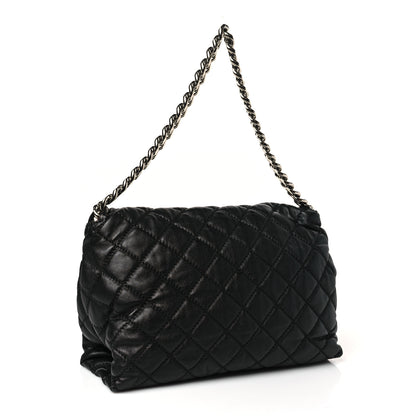 Stella McCartney Shaggy Deer Quilted Large Beckett Shoulder Bag Black 3 of 9