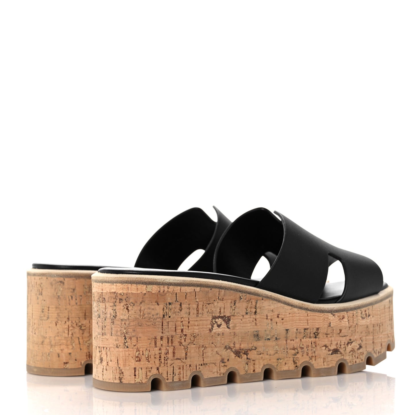 Calfskin Cork Eze 30 Sandals 35 Black