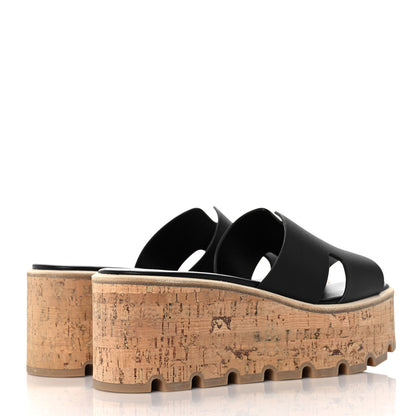 Hermes Calfskin Cork Eze 30 Sandals 35 Black 4 of 9