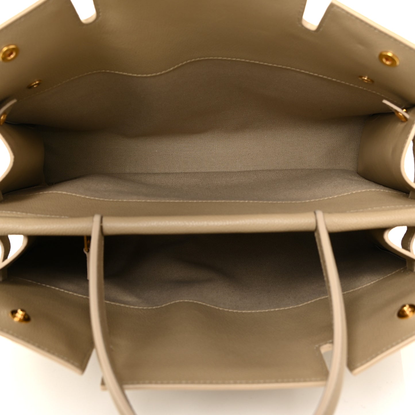 Grainy Calfskin Title Bag Light Beige