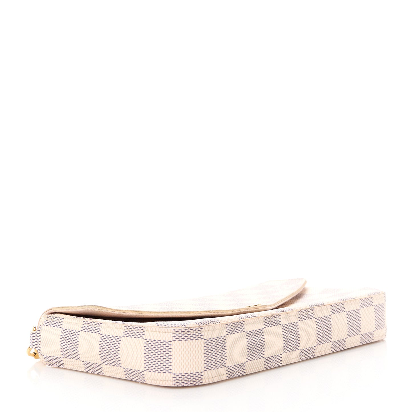 Damier Azur Pochette Felicie Chain Wallet Rose Ballerine