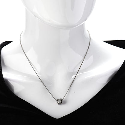 Bulgari 18K White Gold Diamond Small B.Zero1 Pave Pendant Necklace 2 of 6