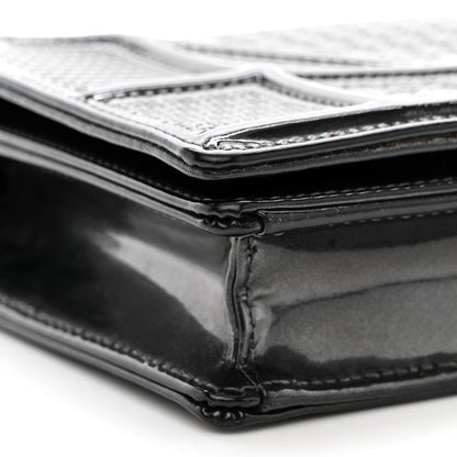 Christian Dior Metallic Patent Micro-Cannage Diorama Wallet on Chain Pouch Onyx Black 10 of 13