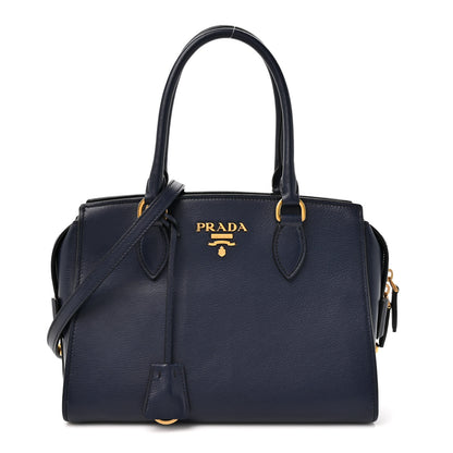 Prada Saffiano Soft Calfskin Double Handle Satchel Baltico 1 of 10