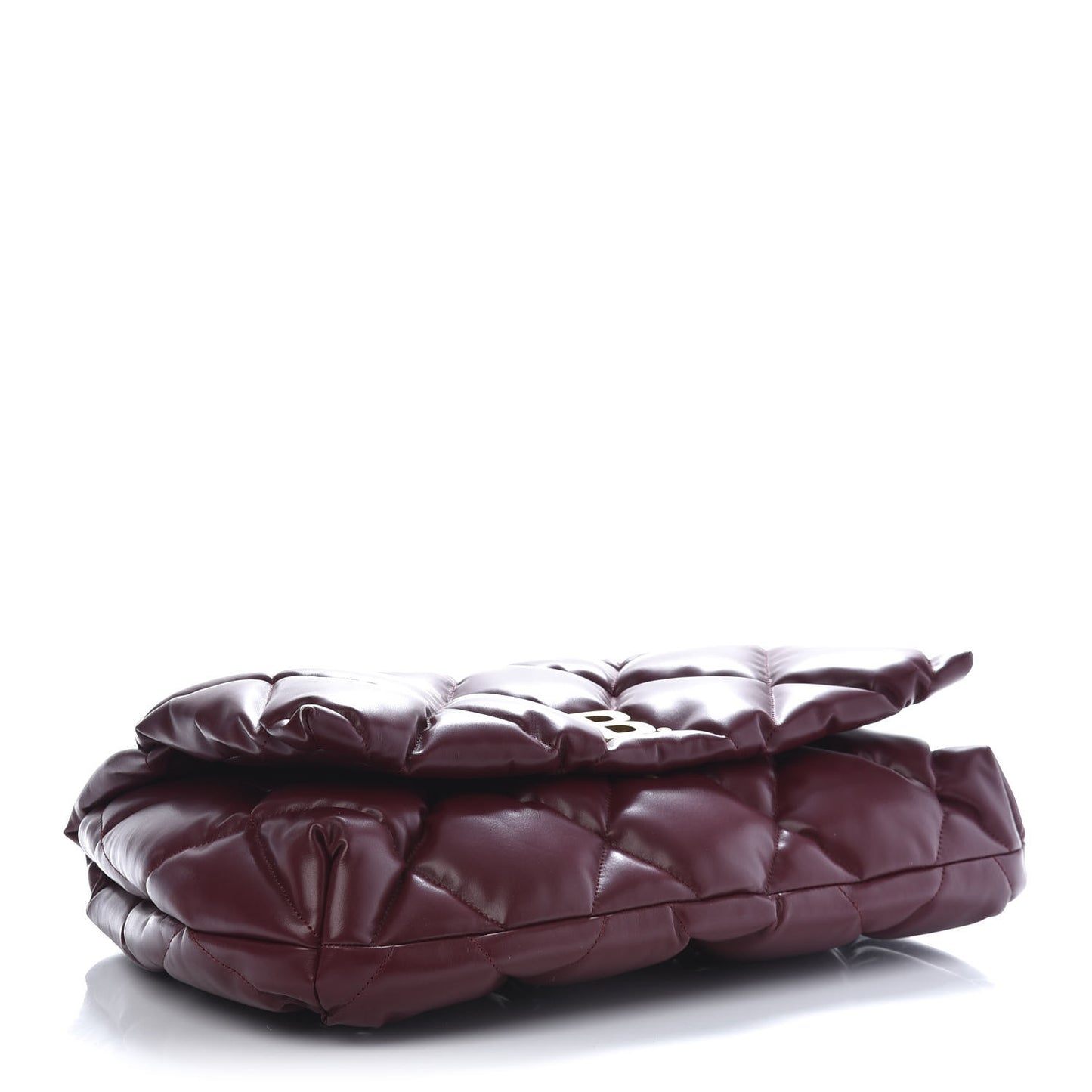 Nappa Calfskin Quilted Touch B Clutch Bag Dark Red