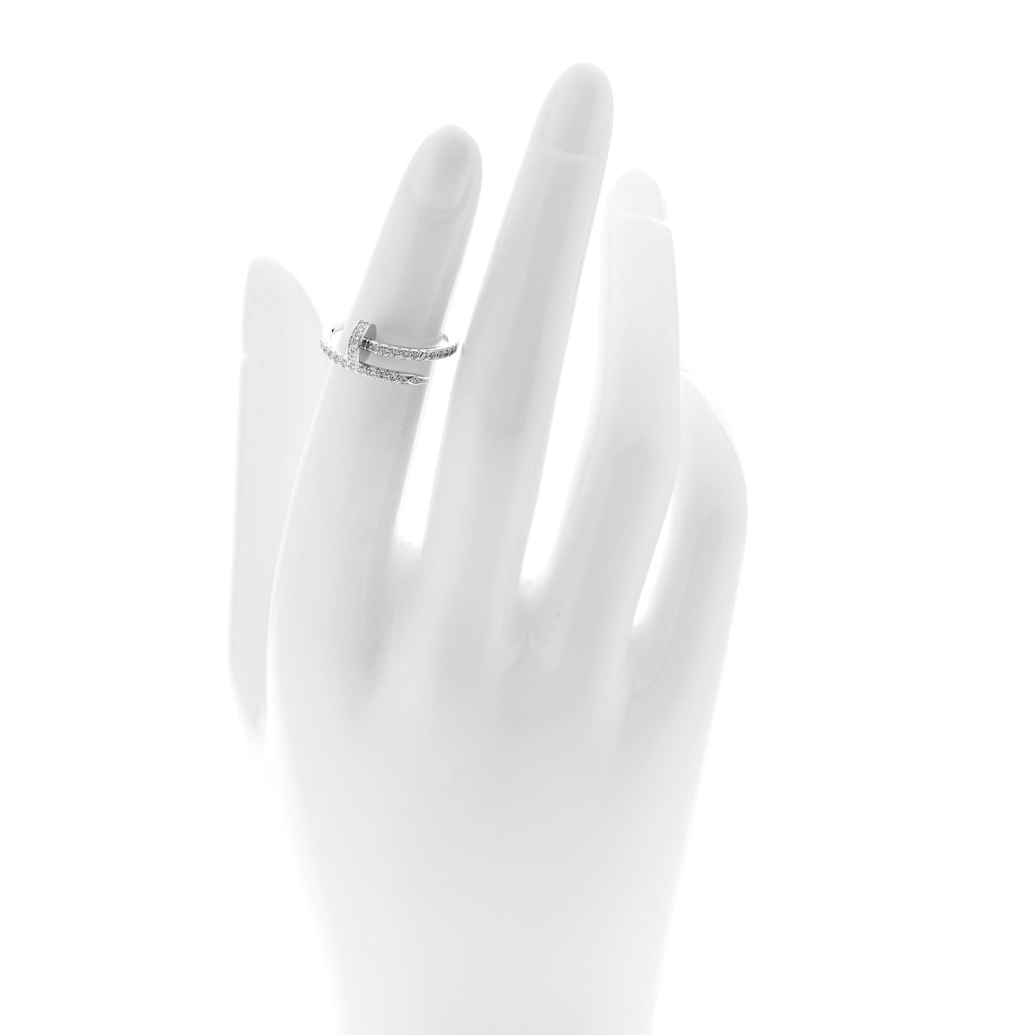 Cartier 18K White Gold Diamond Juste Un Clou Paved Ring 49 5 2 of 6