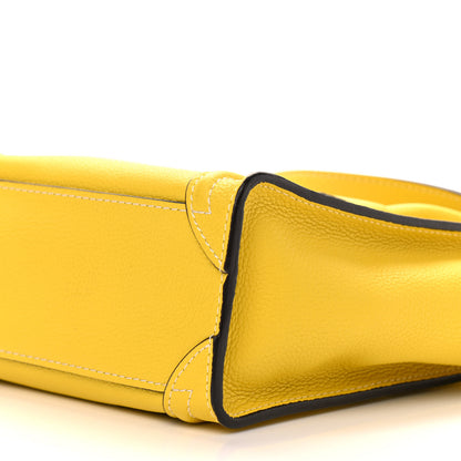 Celine Drummed Calfskin Nano Luggage Citron 9 of 9