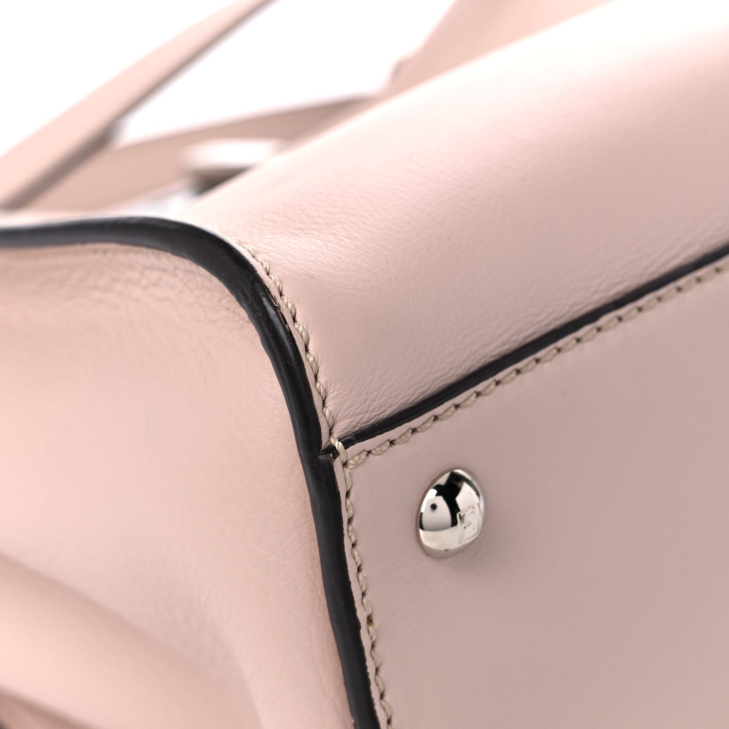 Fendi Vitello Seta Shiny Nappa Medium Peekaboo Iconic Satchel Soap Opale 10 of 19