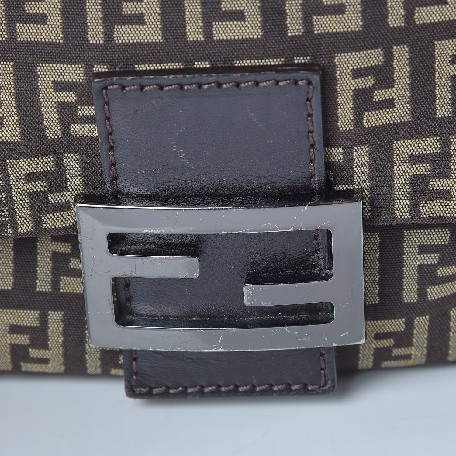 Fendi Zucchino Vitello Mini Mama Baguette Testa di Moro Beige 10 of 10