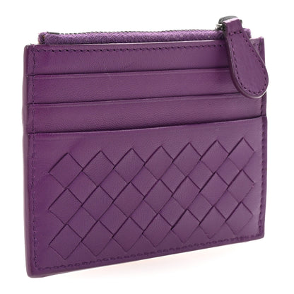 Bottega Veneta Nappa Intrecciato Zip Card Case Purple 3 of 7