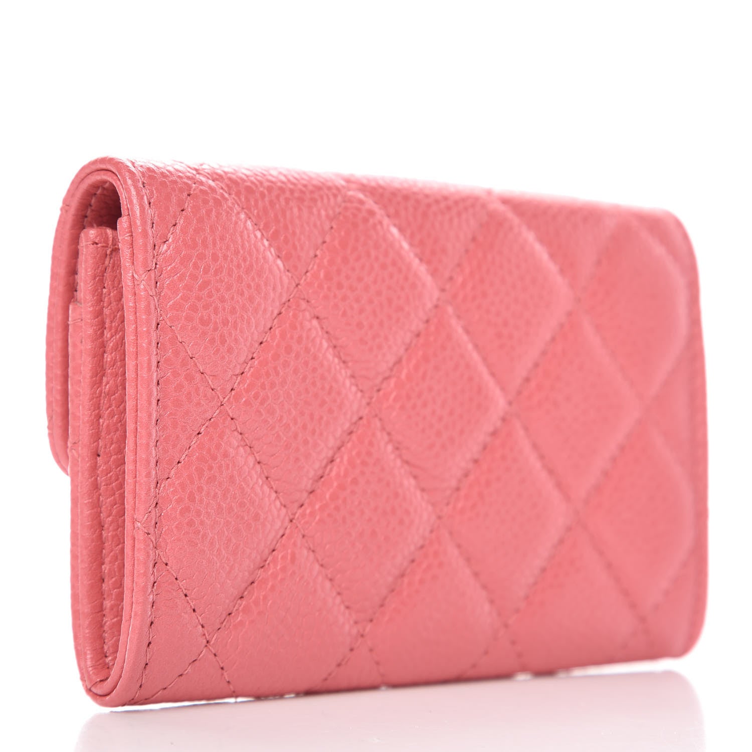 Chanel Metallic Caviar Quilted Flap Card Holder Pink 3 of 9