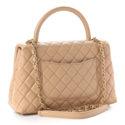 Chanel Caviar Quilted Small Coco Handle Flap Beige 3 of 10