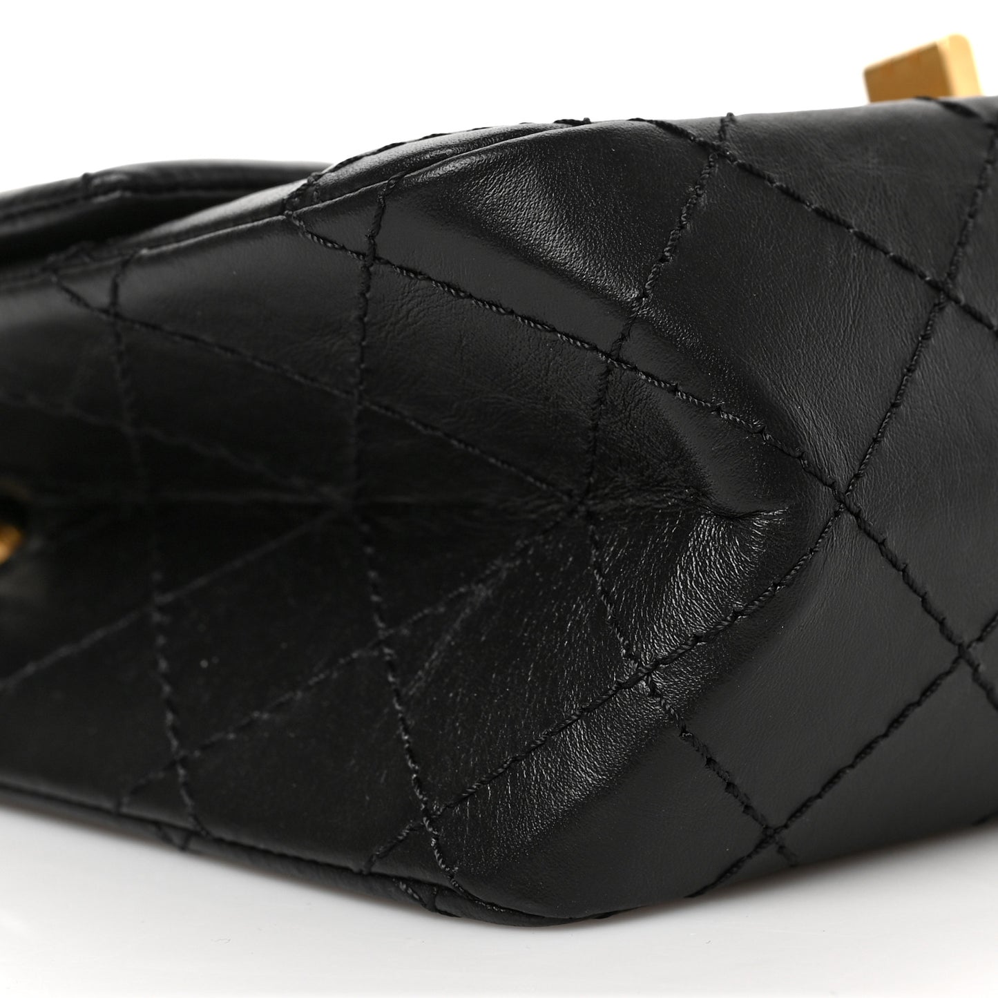 Aged Calfskin Quilted 2.55 Reissue Mini Flap Black