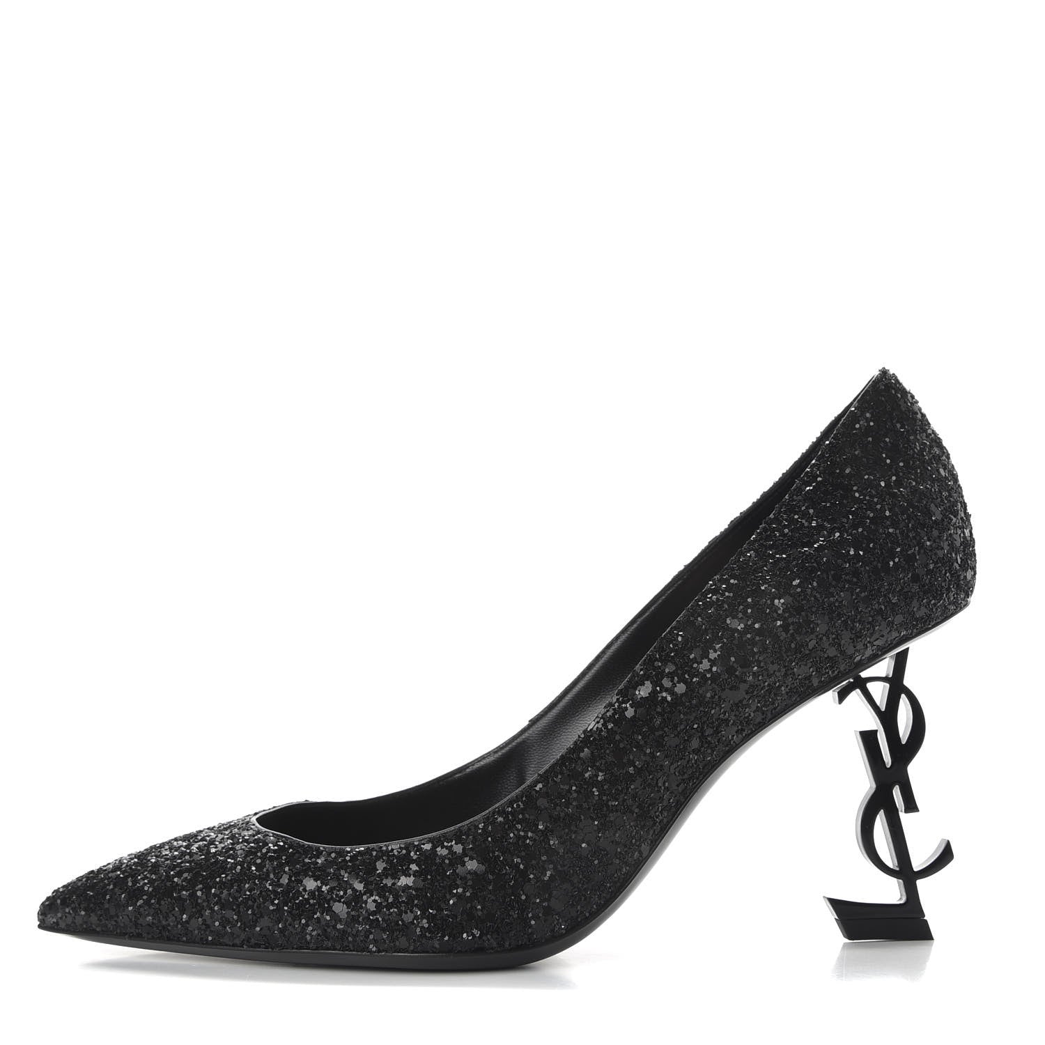 Saint Laurent Glitter Opyum 85 Pumps 38.5 Black 1 of 10