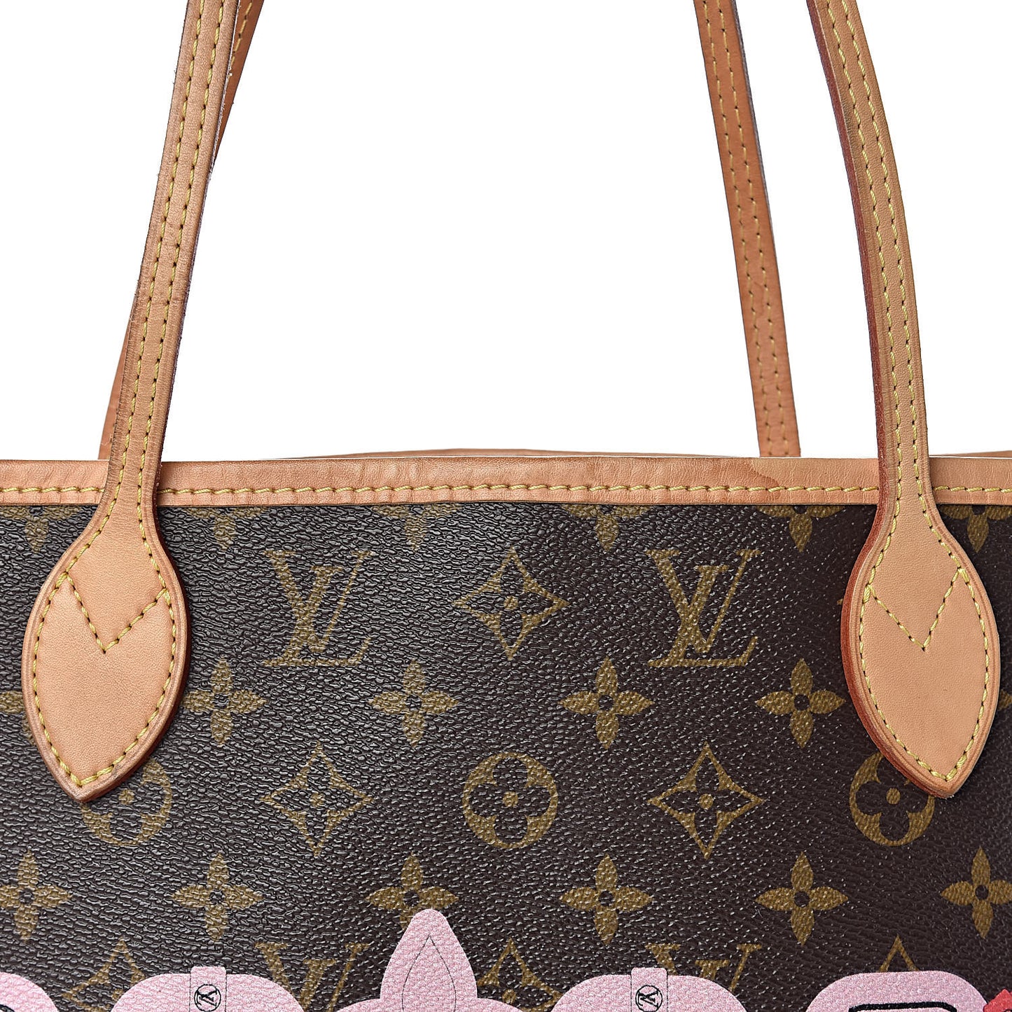 Monogram Bay Neverfull MM Rose Ballerine Poppy