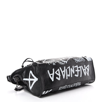 Balenciaga Agneau Arena Graffiti All Over Classic Hardware City Black White 3 of 9
