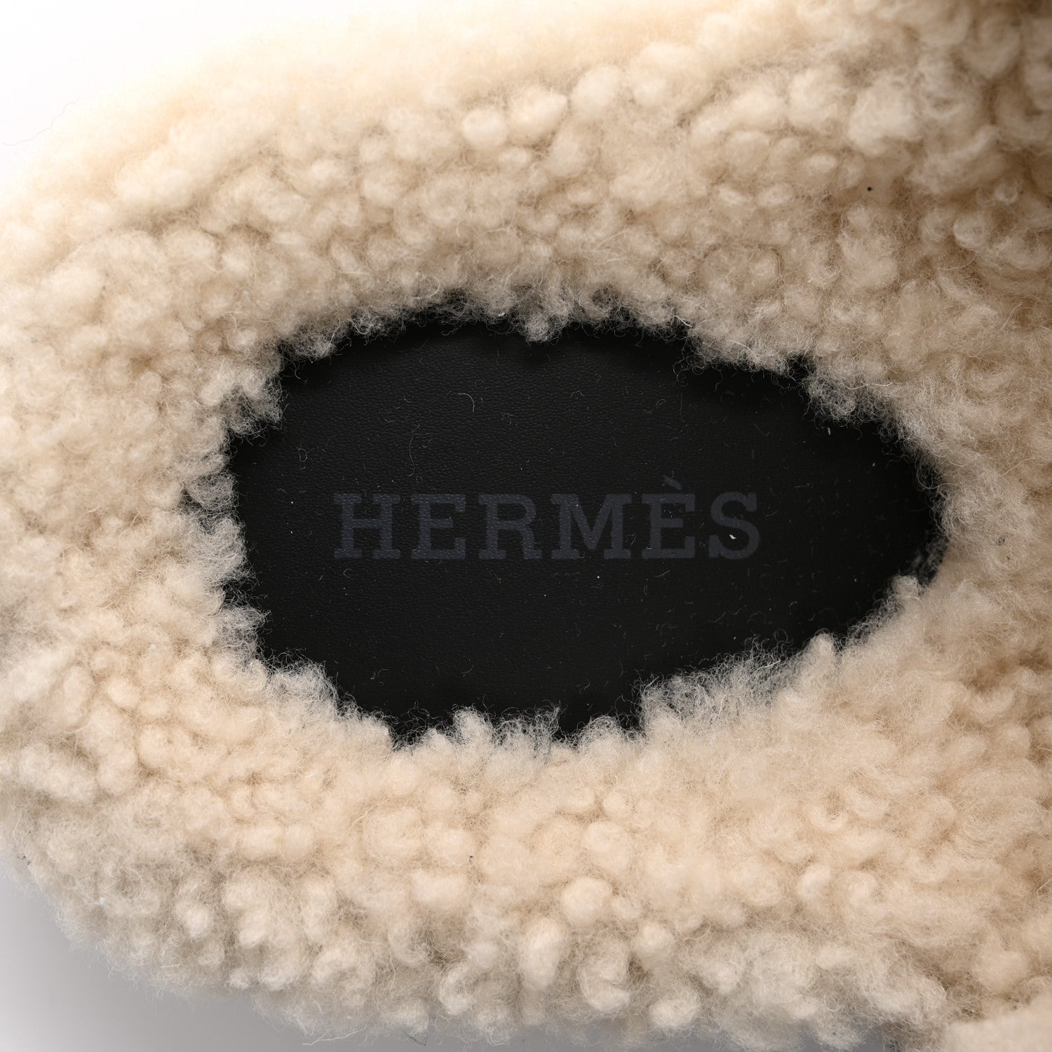 Hermes Glazed Nappa Woolskin Womens Chypre Sandals 36 Black Ecru 7 of 10