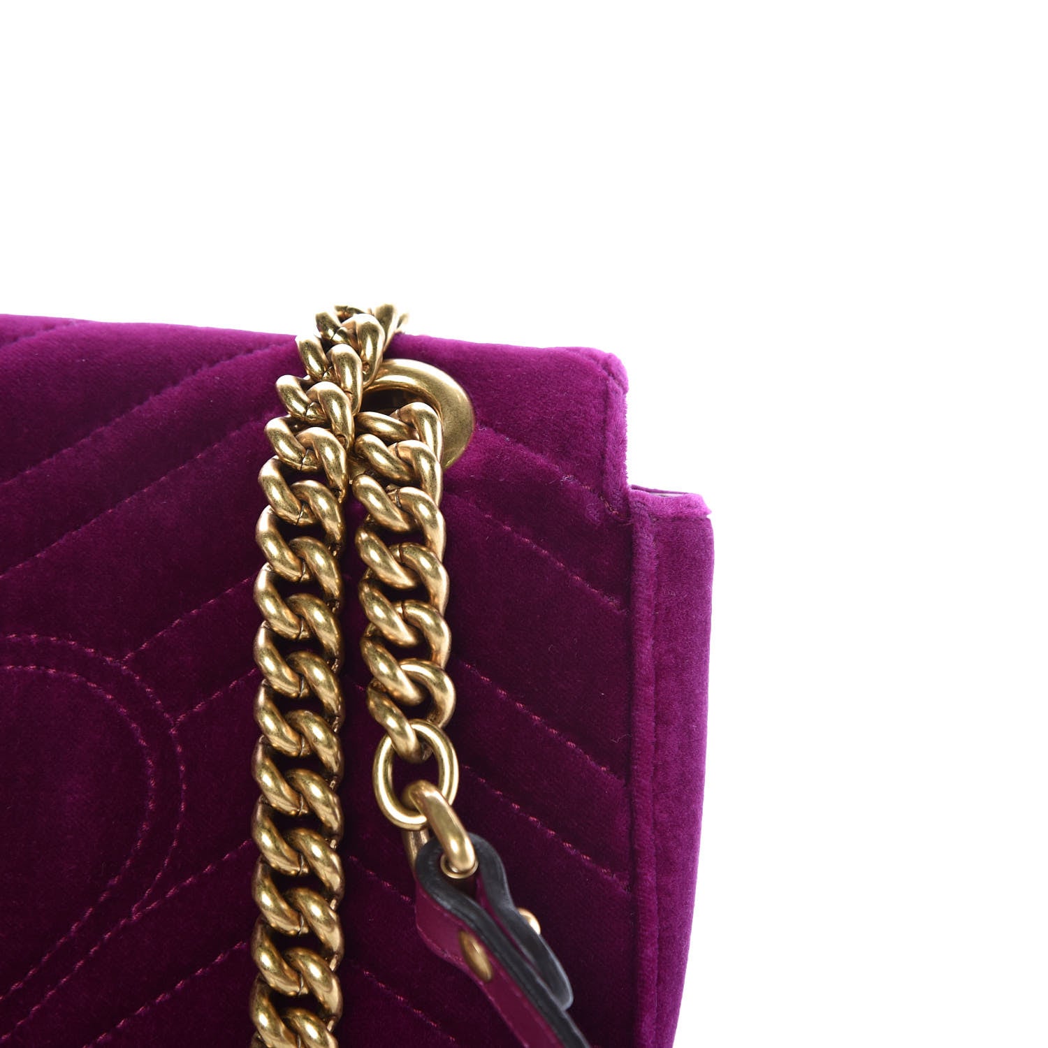 Gucci Velvet Matelasse Mini GG Marmont Shoulder Bag Fuchsia Violet Cyclamen 8 of 10