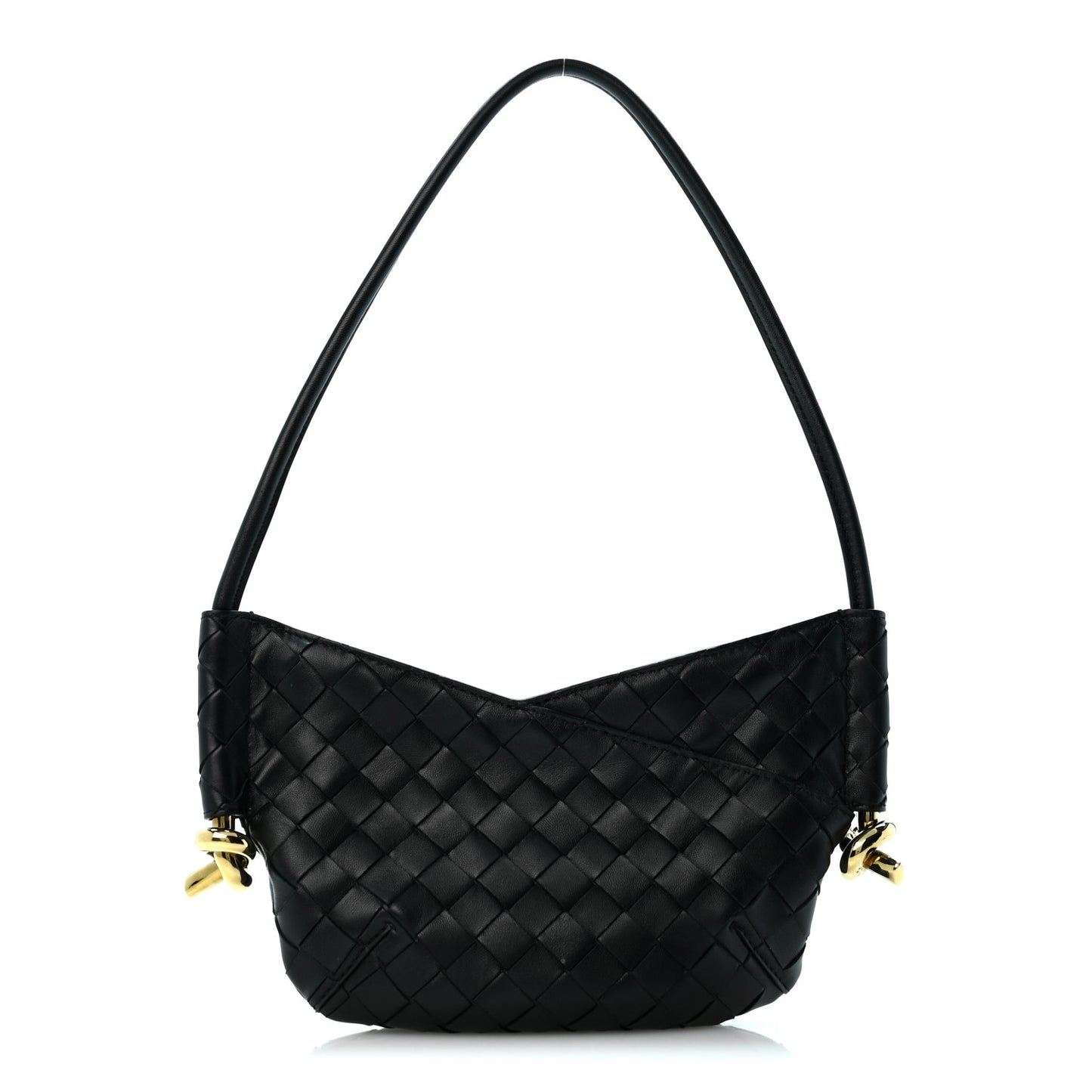 Nappa Intrecciato Mini Solstice Shoulder Bag Black