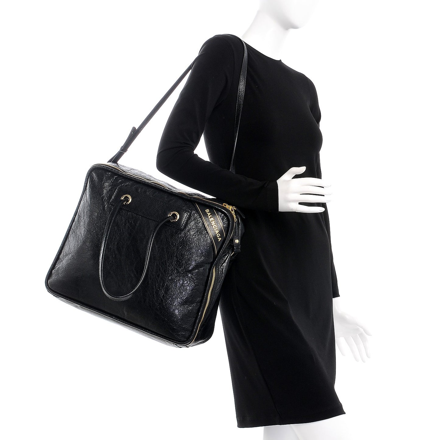 Agneau Medium Blanket Square Tote Black