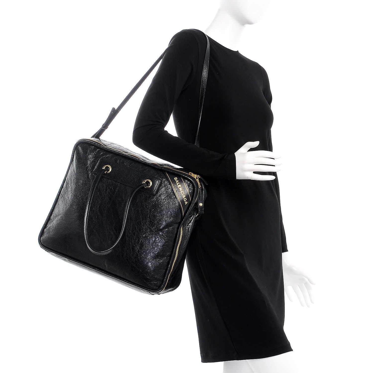 Balenciaga Agneau Medium Blanket Square Tote Black 2 of 9