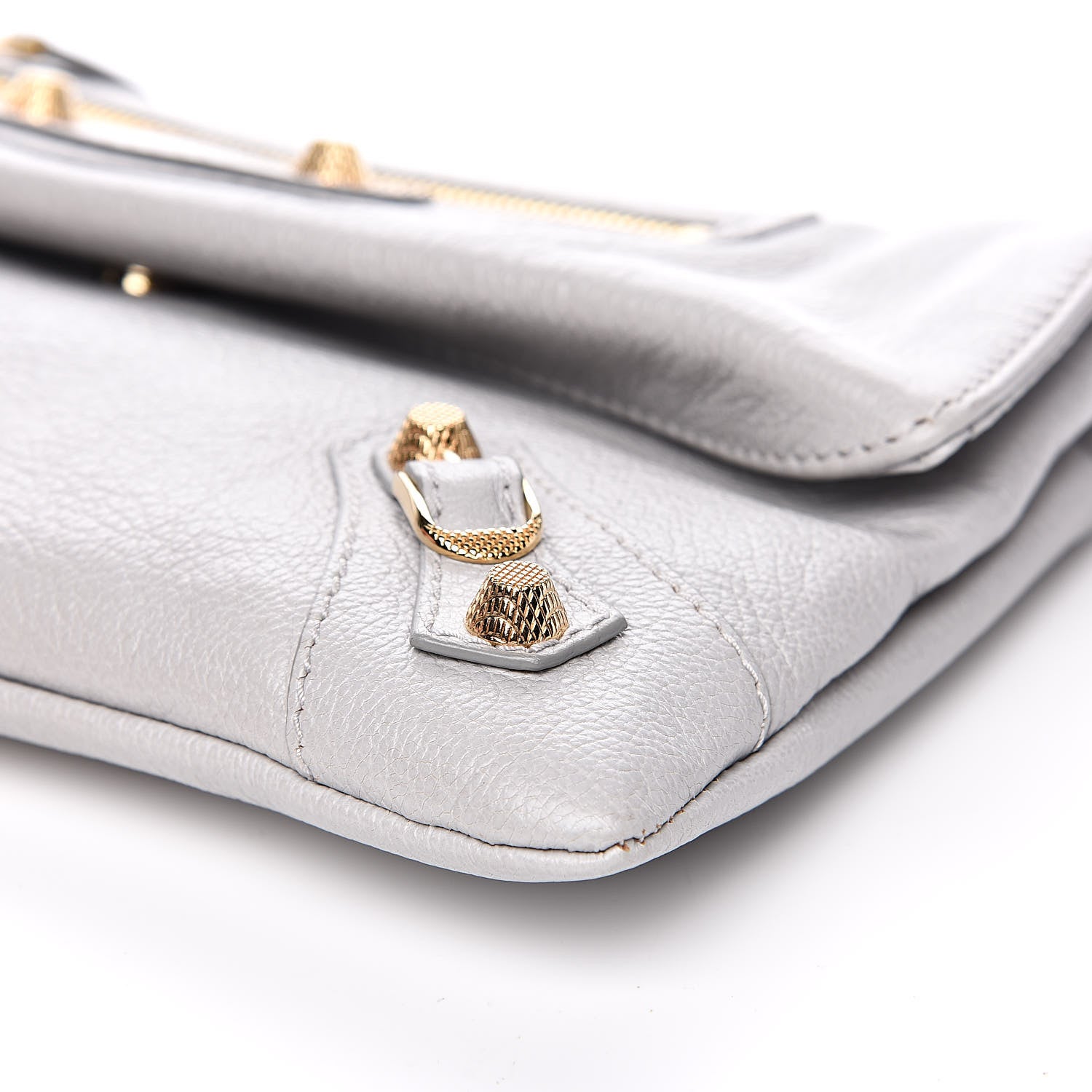 Balenciaga Agneau Giant 12 Gold Hardware Envelope Clutch Gris Ciment 9 of 11