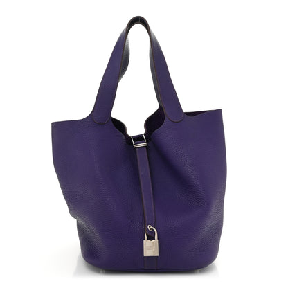 Hermes Taurillon Clemence Picotin Lock 26 GM Iris 1 of 12