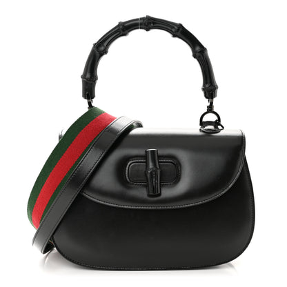 Gucci Boarded Dyana Lux Calfskin Web Monochrome Medium Bamboo 1947 Top Handle Bag Black 3 of 12