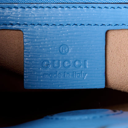 Gucci Calfskin Bamboo Web New Flora Small Nymphaea Top Handle Bag Azure 6 of 15