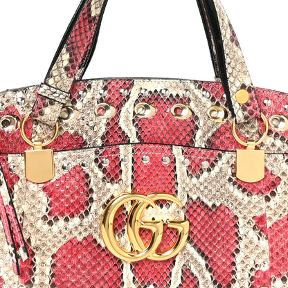 Gucci Snakeskin Large Arli Top Handle Bag Pink Beige 9 of 11