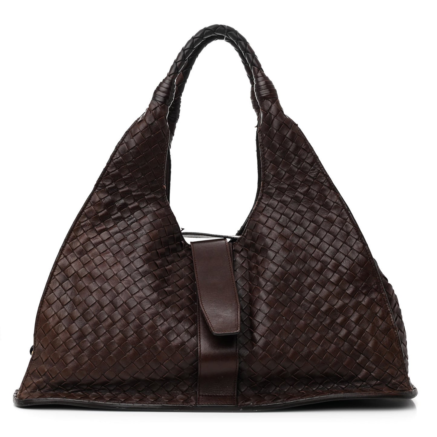 Nappa Intrecciato Shoulder Bag Ebano