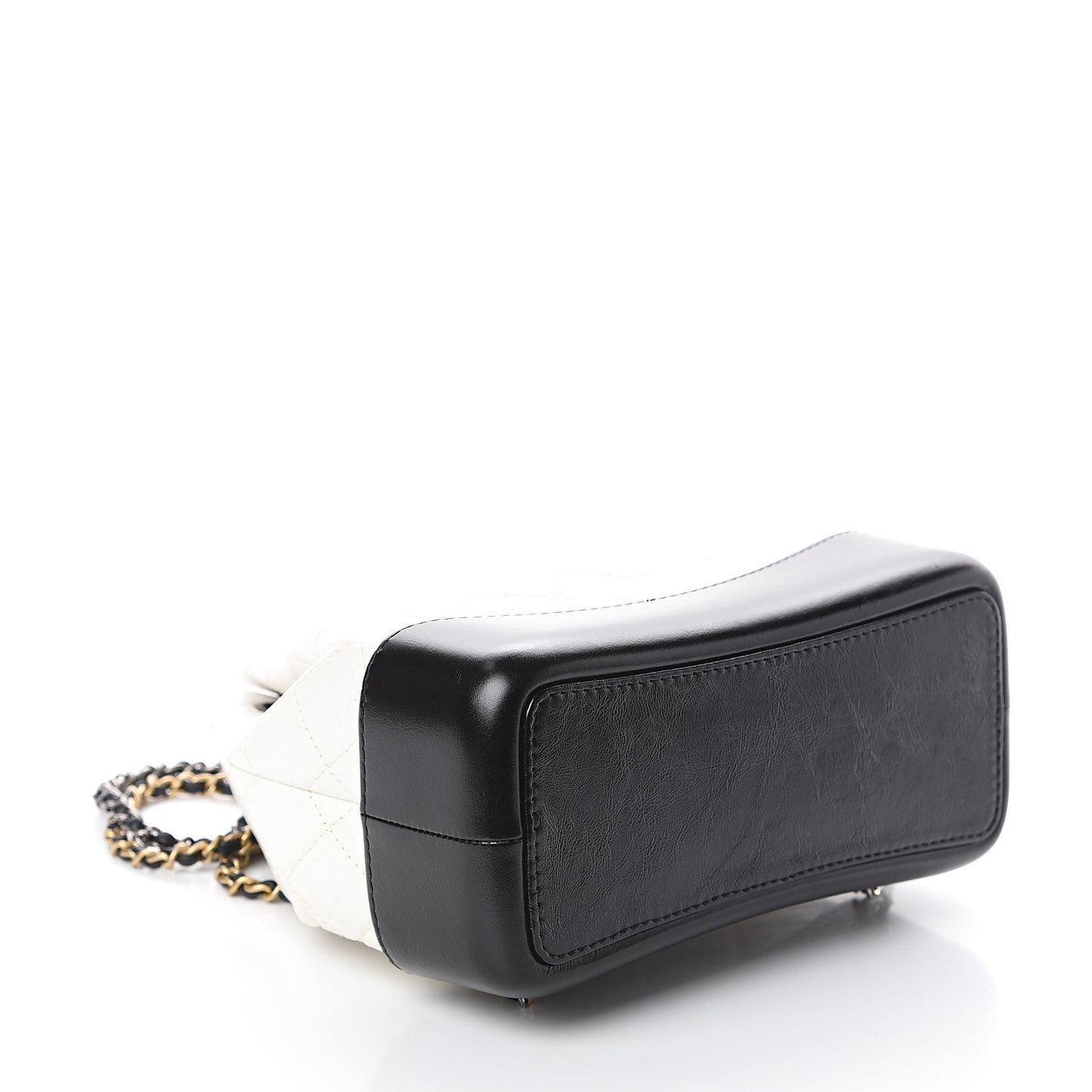 Aged Calfskin Quilted Small Gabrielle Backpack Black White