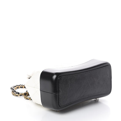 Chanel Aged Calfskin Quilted Small Gabrielle Backpack Black White 3 of 9