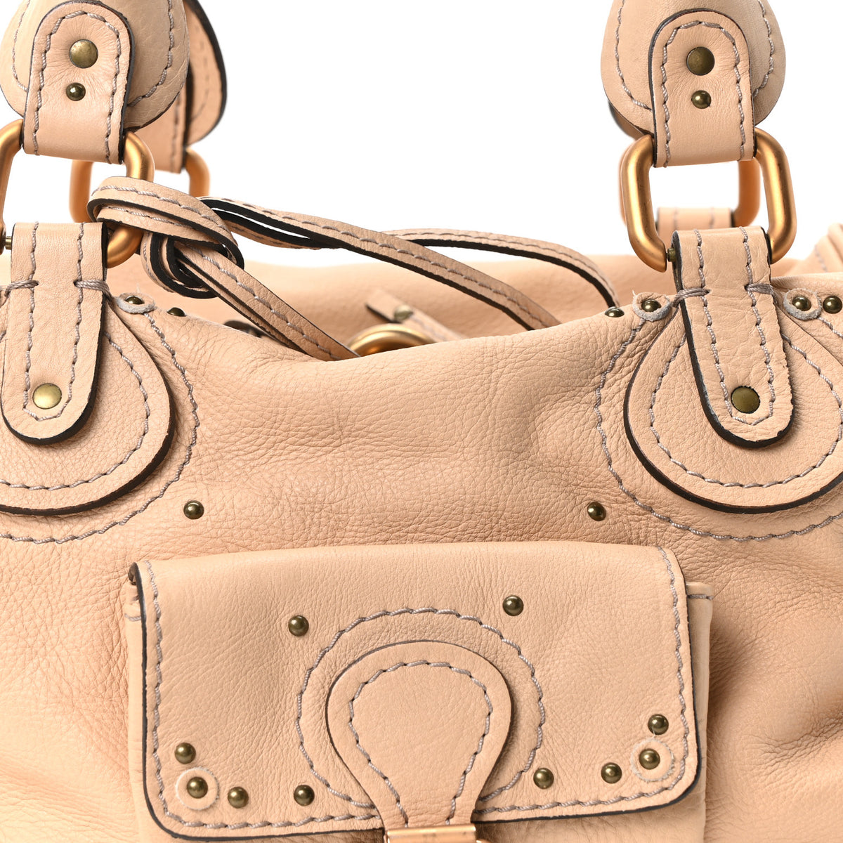 Chloe Calfskin Paddington Front Pocket Tote Creme 8 of 10
