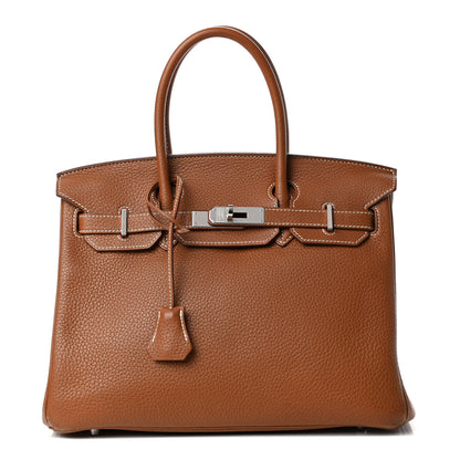 Hermes Taurillon Clemence Birkin 30 Gold 1 of 10