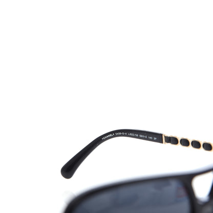 Chanel Metal Calfskin CC Chain Pilot Sunglasses 5439-Q Black 5 of 8