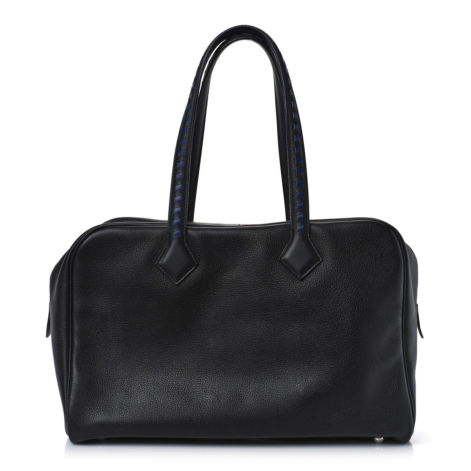 Hermes Taurillon Novillo Tressage Victoria II 35 Black Bleu Encre 1 of 8
