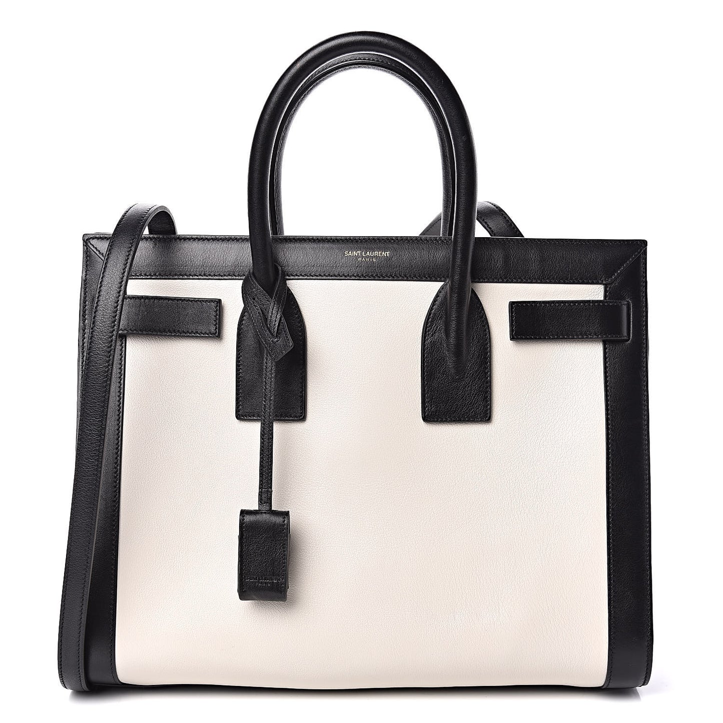 Calfskin Bicolor Small Sac De Jour White Black