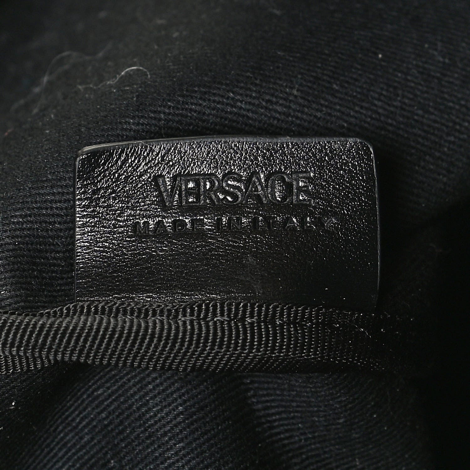 Versace Canvas Calfskin Monogram La Greca Medusa Tote Black Khaki 6 of 11